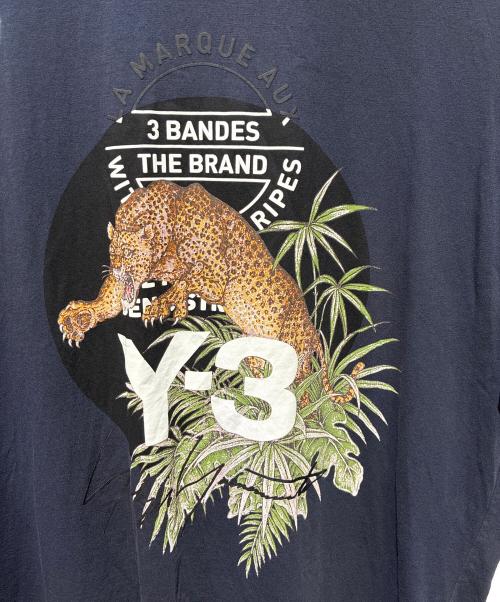 Y-3（ワイスリー）Y-3 (ワイスリー) LEOPARD TEE ロゴプリント 半袖Tシャツ ブラック サイズ:Lの古着・服飾アイテム