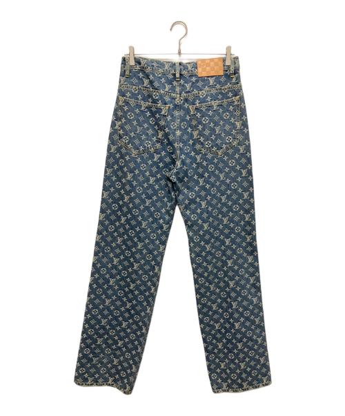 LOUIS VUITTON（ルイ ヴィトン）LOUIS VUITTON (ルイ ヴィトン) 25SS  Side Leather Line Monogram Tailored Denim Pants/サイドレザーライン モノグラムテーラードデニムパンツ インディゴ サイズ:28の古着・服飾アイテム
