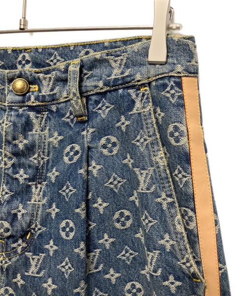 LOUIS VUITTON（ルイ ヴィトン）LOUIS VUITTON (ルイ ヴィトン) 25SS  Side Leather Line Monogram Tailored Denim Pants/サイドレザーライン モノグラムテーラードデニムパンツ インディゴ サイズ:28の古着・服飾アイテム