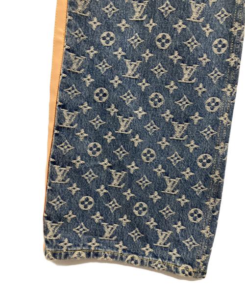LOUIS VUITTON（ルイ ヴィトン）LOUIS VUITTON (ルイ ヴィトン) 25SS  Side Leather Line Monogram Tailored Denim Pants/サイドレザーライン モノグラムテーラードデニムパンツ インディゴ サイズ:28の古着・服飾アイテム