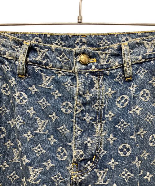 LOUIS VUITTON（ルイ ヴィトン）LOUIS VUITTON (ルイ ヴィトン) 25SS  Side Leather Line Monogram Tailored Denim Pants/サイドレザーライン モノグラムテーラードデニムパンツ インディゴ サイズ:28の古着・服飾アイテム