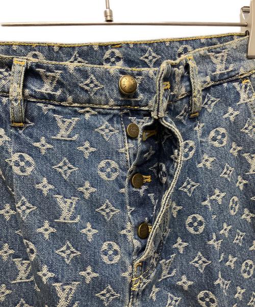 LOUIS VUITTON（ルイ ヴィトン）LOUIS VUITTON (ルイ ヴィトン) 25SS  Side Leather Line Monogram Tailored Denim Pants/サイドレザーライン モノグラムテーラードデニムパンツ インディゴ サイズ:28の古着・服飾アイテム