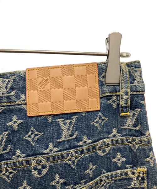 LOUIS VUITTON（ルイ ヴィトン）LOUIS VUITTON (ルイ ヴィトン) 25SS  Side Leather Line Monogram Tailored Denim Pants/サイドレザーライン モノグラムテーラードデニムパンツ インディゴ サイズ:28の古着・服飾アイテム