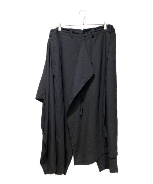 GROUND Y（グラウンドワイ）GROUND Y (グラウンドワイ) ウールラップパンツ ブラック サイズ:3の古着・服飾アイテム