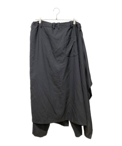 GROUND Y（グラウンドワイ）GROUND Y (グラウンドワイ) ウールラップパンツ ブラック サイズ:3の古着・服飾アイテム