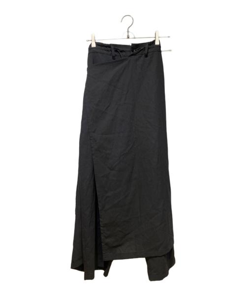 GROUND Y（グラウンドワイ）GROUND Y (グラウンドワイ) ウールラップパンツ ブラック サイズ:3の古着・服飾アイテム