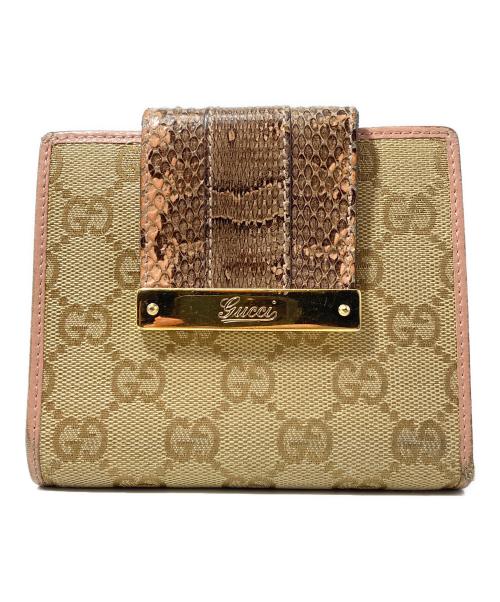 GUCCI（グッチ）GUCCI (グッチ) GGキャンバス シェリーライン 2つ折り財布の古着・服飾アイテム