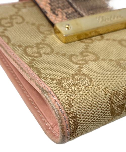 GUCCI（グッチ）GUCCI (グッチ) GGキャンバス シェリーライン 2つ折り財布の古着・服飾アイテム
