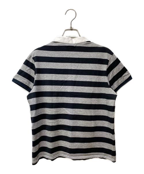 Saint Laurent Paris（サンローランパリ）Saint Laurent Paris (サンローランパリ) ロゴ刺繍ポロシャツ ブラック×グレー サイズ:Sの古着・服飾アイテム