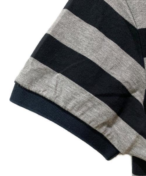 Saint Laurent Paris（サンローランパリ）Saint Laurent Paris (サンローランパリ) ロゴ刺繍ポロシャツ ブラック×グレー サイズ:Sの古着・服飾アイテム