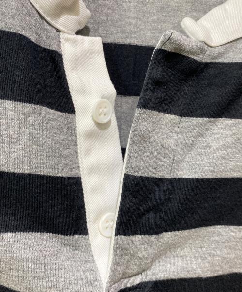 Saint Laurent Paris（サンローランパリ）Saint Laurent Paris (サンローランパリ) ロゴ刺繍ポロシャツ ブラック×グレー サイズ:Sの古着・服飾アイテム