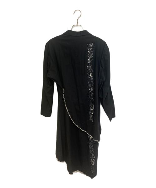 YOHJI YAMAMOTO（ヨウジヤマモト）YOHJI YAMAMOTO (ヨウジヤマモト) ペイントロングジャケット ブラック サイズ:1の古着・服飾アイテム