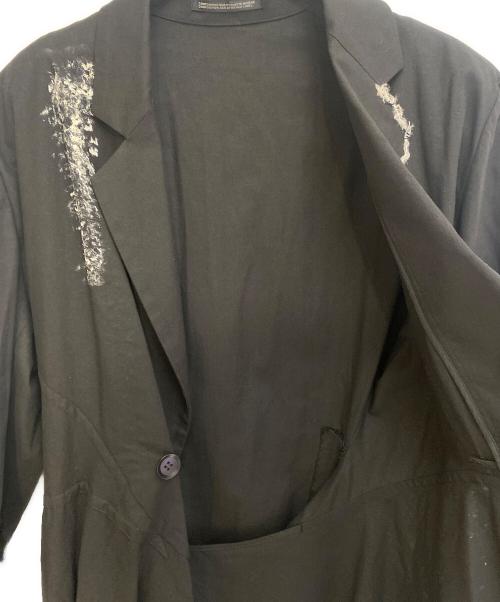 YOHJI YAMAMOTO（ヨウジヤマモト）YOHJI YAMAMOTO (ヨウジヤマモト) ペイントロングジャケット ブラック サイズ:1の古着・服飾アイテム