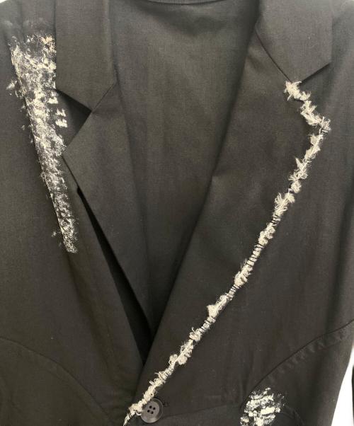 YOHJI YAMAMOTO（ヨウジヤマモト）YOHJI YAMAMOTO (ヨウジヤマモト) ペイントロングジャケット ブラック サイズ:1の古着・服飾アイテム