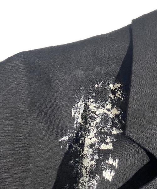 YOHJI YAMAMOTO（ヨウジヤマモト）YOHJI YAMAMOTO (ヨウジヤマモト) ペイントロングジャケット ブラック サイズ:1の古着・服飾アイテム