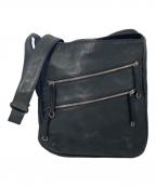 yohji yamamoto+noirヨウジヤマモトプリュスノアール）の古着「レザーショルダーバッグ」｜ブラック