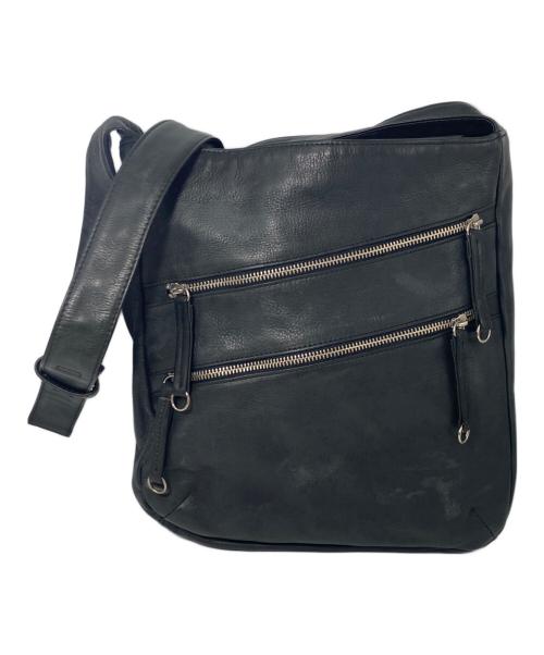 yohji yamamoto+noir（ヨウジヤマモトプリュスノアール）yohji yamamoto+noir (ヨウジヤマモトプリュスノアール) レザーショルダーバッグ ブラックの古着・服飾アイテム