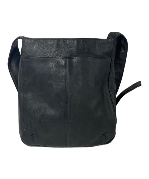 yohji yamamoto+noir（ヨウジヤマモトプリュスノアール）yohji yamamoto+noir (ヨウジヤマモトプリュスノアール) レザーショルダーバッグ ブラックの古着・服飾アイテム