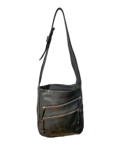 yohji yamamoto+noir（ヨウジヤマモトプリュスノアール）yohji yamamoto+noir (ヨウジヤマモトプリュスノアール) レザーショルダーバッグ ブラックの古着・服飾アイテム
