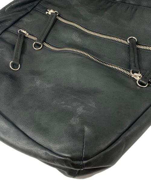 yohji yamamoto+noir（ヨウジヤマモトプリュスノアール）yohji yamamoto+noir (ヨウジヤマモトプリュスノアール) レザーショルダーバッグ ブラックの古着・服飾アイテム
