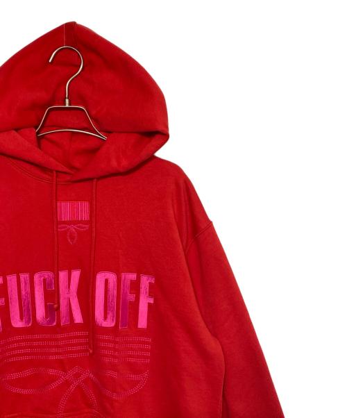 VTMNTS（ブイティーエムエヌティーエス）VTMNTS (ブイティーエムエヌティーエス) 刺繍プルオーバーパーカー レッド サイズ:Lの古着・服飾アイテム