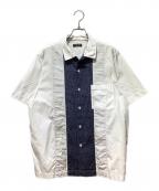 COMME des GARCONS HOMME PLUSコムデギャルソンオムプリュス）の古着「デニム切替半袖シャツ」｜ホワイト