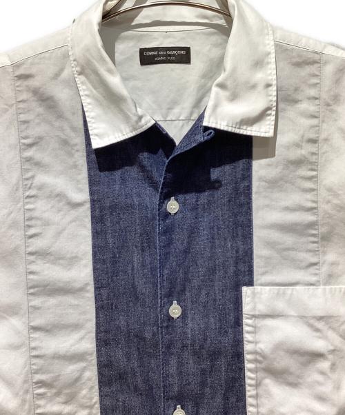COMME des GARCONS HOMME PLUS（コムデギャルソンオムプリュス）COMME des GARCONS HOMME PLUS (コムデギャルソンオムプリュス) デニム切替半袖シャツ ホワイト サイズ:-の古着・服飾アイテム