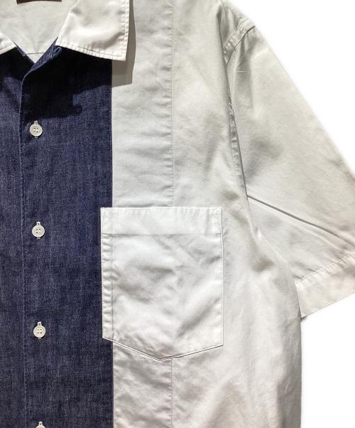 COMME des GARCONS HOMME PLUS（コムデギャルソンオムプリュス）COMME des GARCONS HOMME PLUS (コムデギャルソンオムプリュス) デニム切替半袖シャツ ホワイト サイズ:-の古着・服飾アイテム