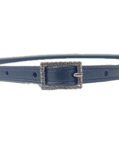 Saint Laurent Paris（サンローランパリ）Saint Laurent Paris (サンローランパリ) スワロバックルレザーベルト ブラック サイズ:80cmの古着・服飾アイテム