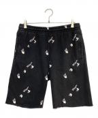 OFFWHITEオフホワイト）の古着「ALL OVER LOGO SHORTS」｜ブラック