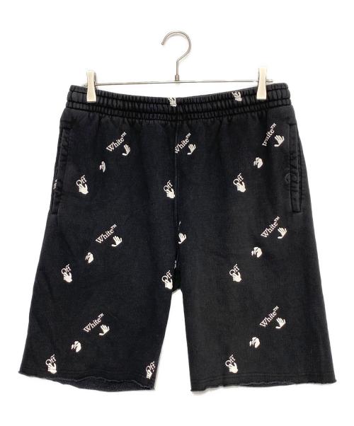 OFFWHITE（オフホワイト）OFFWHITE (オフホワイト) ALL OVER LOGO SHORTS ブラック サイズ:Lの古着・服飾アイテム