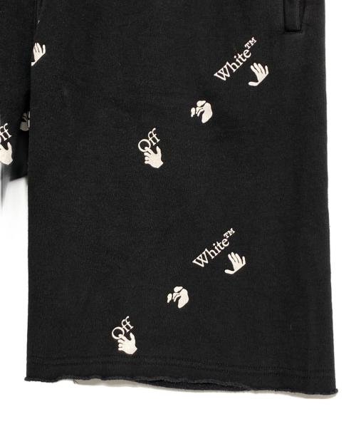 OFFWHITE（オフホワイト）OFFWHITE (オフホワイト) ALL OVER LOGO SHORTS ブラック サイズ:Lの古着・服飾アイテム