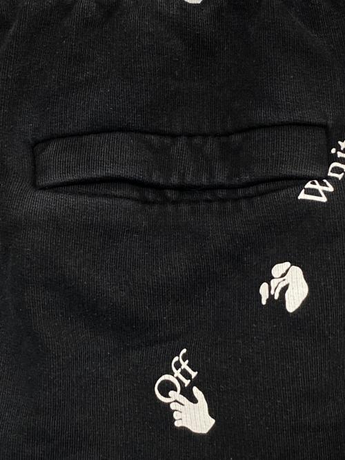 OFFWHITE（オフホワイト）OFFWHITE (オフホワイト) ALL OVER LOGO SHORTS ブラック サイズ:Lの古着・服飾アイテム