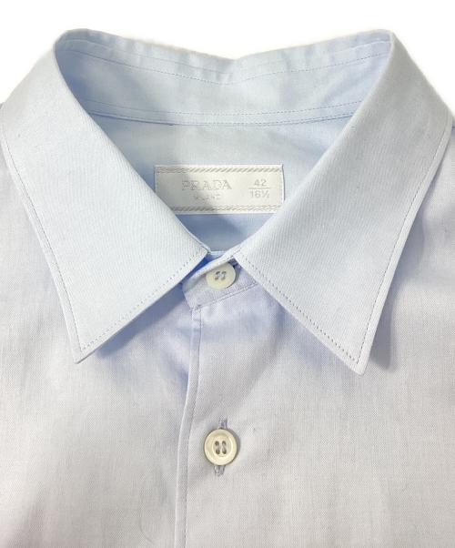 PRADA（プラダ）PRADA (プラダ) ロゴ刺繍シャツ ブルー サイズ:42の古着・服飾アイテム