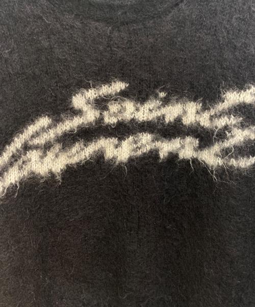 Saint Laurent Paris（サンローランパリ）Saint Laurent Paris (サンローランパリ) フロントロゴモヘアニット ブラック サイズ:XLの古着・服飾アイテム