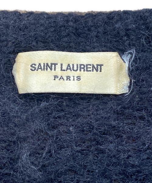 Saint Laurent Paris（サンローランパリ）Saint Laurent Paris (サンローランパリ) フロントロゴモヘアニット ブラック サイズ:XLの古着・服飾アイテム