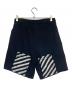 OFFWHITE (オフホワイト) バイアスロゴハーフパンツ ブラック×ホワイト サイズ:M：18000円