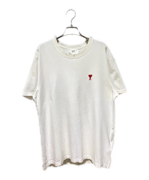 ami（アミ）ami (アミ) スモールハートロゴTシャツ ホワイト サイズ:XLの古着・服飾アイテム