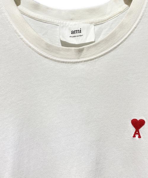 ami（アミ）ami (アミ) スモールハートロゴTシャツ ホワイト サイズ:XLの古着・服飾アイテム