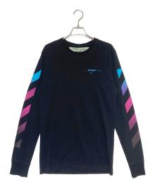 OFFWHITE（オフホワイト）の古着「グラデーションバイアスロゴTシャツ」｜ブラック
