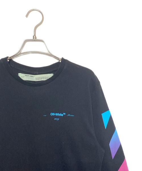 OFFWHITE（オフホワイト）OFFWHITE (オフホワイト) グラデーションバイアスロゴTシャツ ブラック サイズ:Sの古着・服飾アイテム
