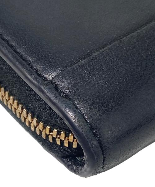 BOTTEGA VENETA（ボッテガベネタ）BOTTEGA VENETA (ボッテガベネタ) マキシイントレチャート カセット ラウンドジップウォレット ブラックの古着・服飾アイテム