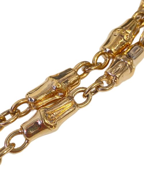 GUCCI（グッチ）GUCCI (グッチ) GGキャンパス バンプーチェーンドラゴンショルダーバッグ ブラウンの古着・服飾アイテム