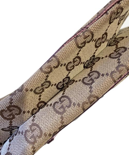 GUCCI（グッチ）GUCCI (グッチ) GGキャンパス バンプーチェーンドラゴンショルダーバッグ ブラウンの古着・服飾アイテム