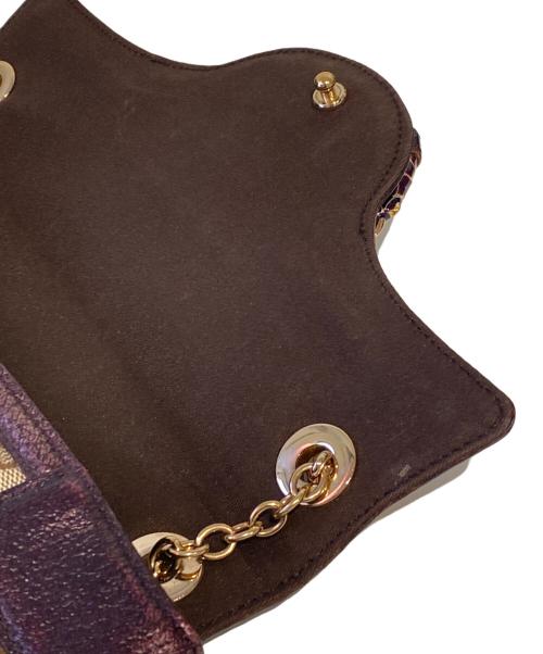 GUCCI（グッチ）GUCCI (グッチ) GGキャンパス バンプーチェーンドラゴンショルダーバッグ ブラウンの古着・服飾アイテム