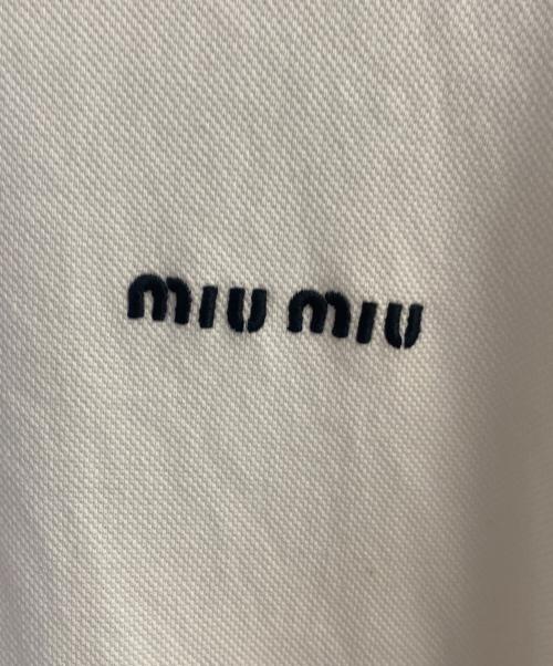MIU MIU（ミュウミュウ）MIU MIU (ミュウミュウ) コットンピケ ポロシャツ ホワイト サイズ:Mの古着・服飾アイテム