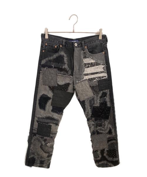 JUNYA WATANABE MAN（ジュンヤワタナベマン）JUNYA WATANABE MAN (ジュンヤワタナベマン) 25SS パッチワークMIXデニムパンツ ブラック サイズ:Sの古着・服飾アイテム