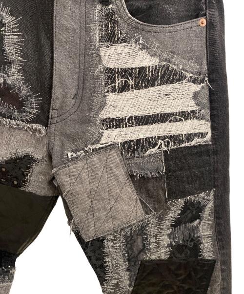 JUNYA WATANABE MAN（ジュンヤワタナベマン）JUNYA WATANABE MAN (ジュンヤワタナベマン) 25SS パッチワークMIXデニムパンツ ブラック サイズ:Sの古着・服飾アイテム