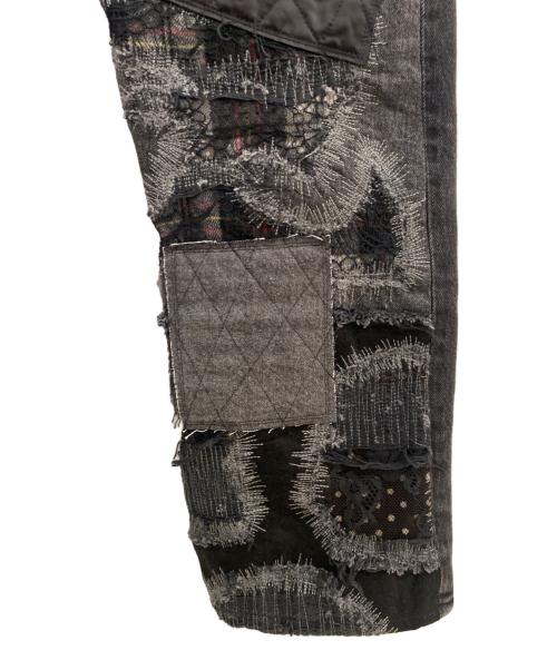 JUNYA WATANABE MAN（ジュンヤワタナベマン）JUNYA WATANABE MAN (ジュンヤワタナベマン) 25SS パッチワークMIXデニムパンツ ブラック サイズ:Sの古着・服飾アイテム