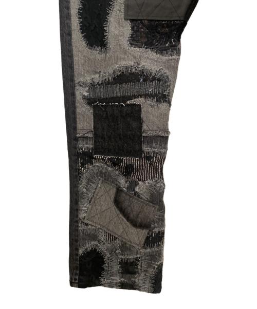 JUNYA WATANABE MAN（ジュンヤワタナベマン）JUNYA WATANABE MAN (ジュンヤワタナベマン) 25SS パッチワークMIXデニムパンツ ブラック サイズ:Sの古着・服飾アイテム